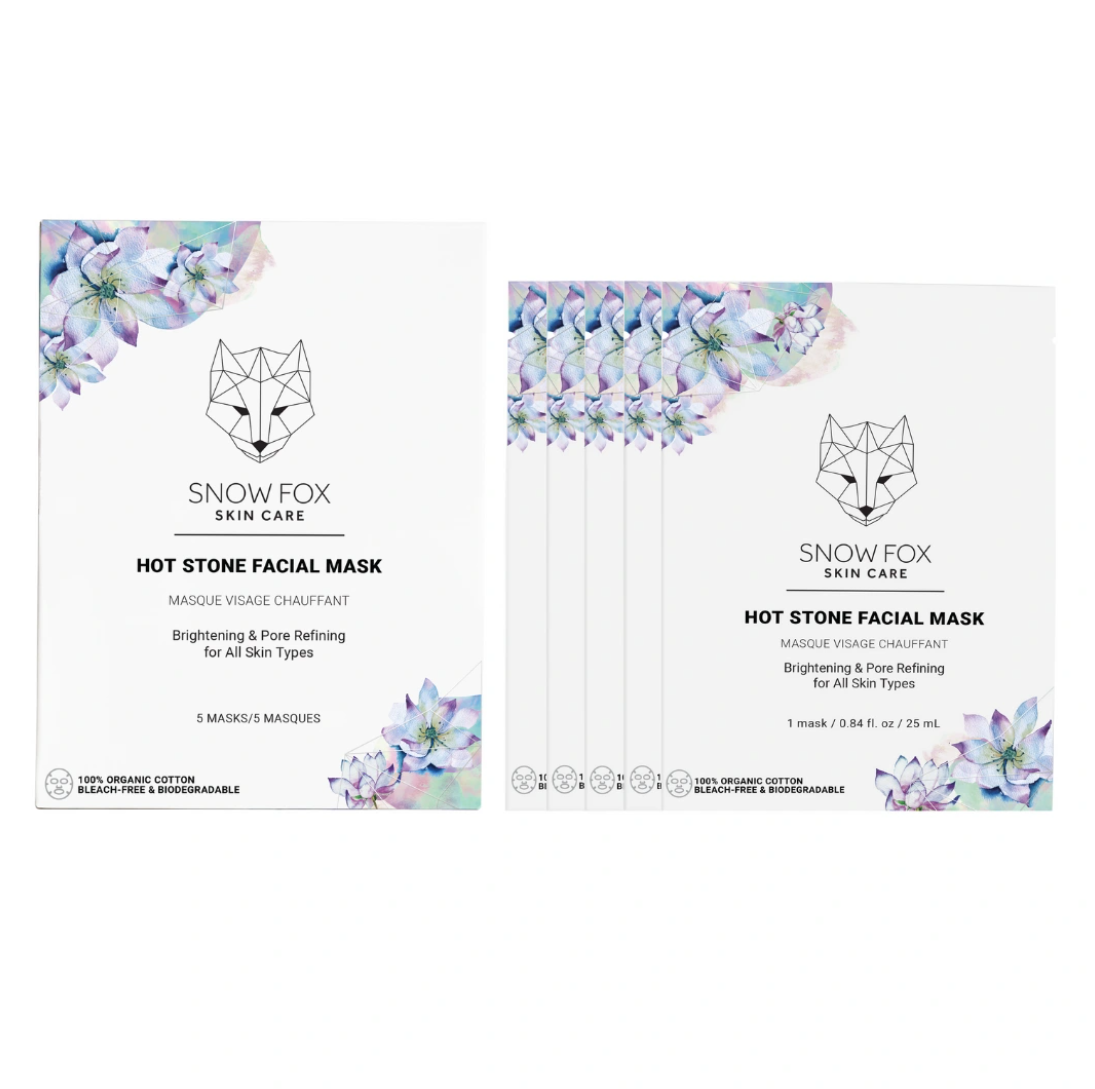 SNOW FOX SHEET MASK 5-PACK - HOT STONE MASK